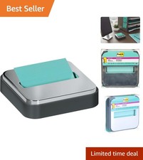Elegant Black Pop-Up Sticky Note Dispenser with 45 Sheets of Super Sticky Notes