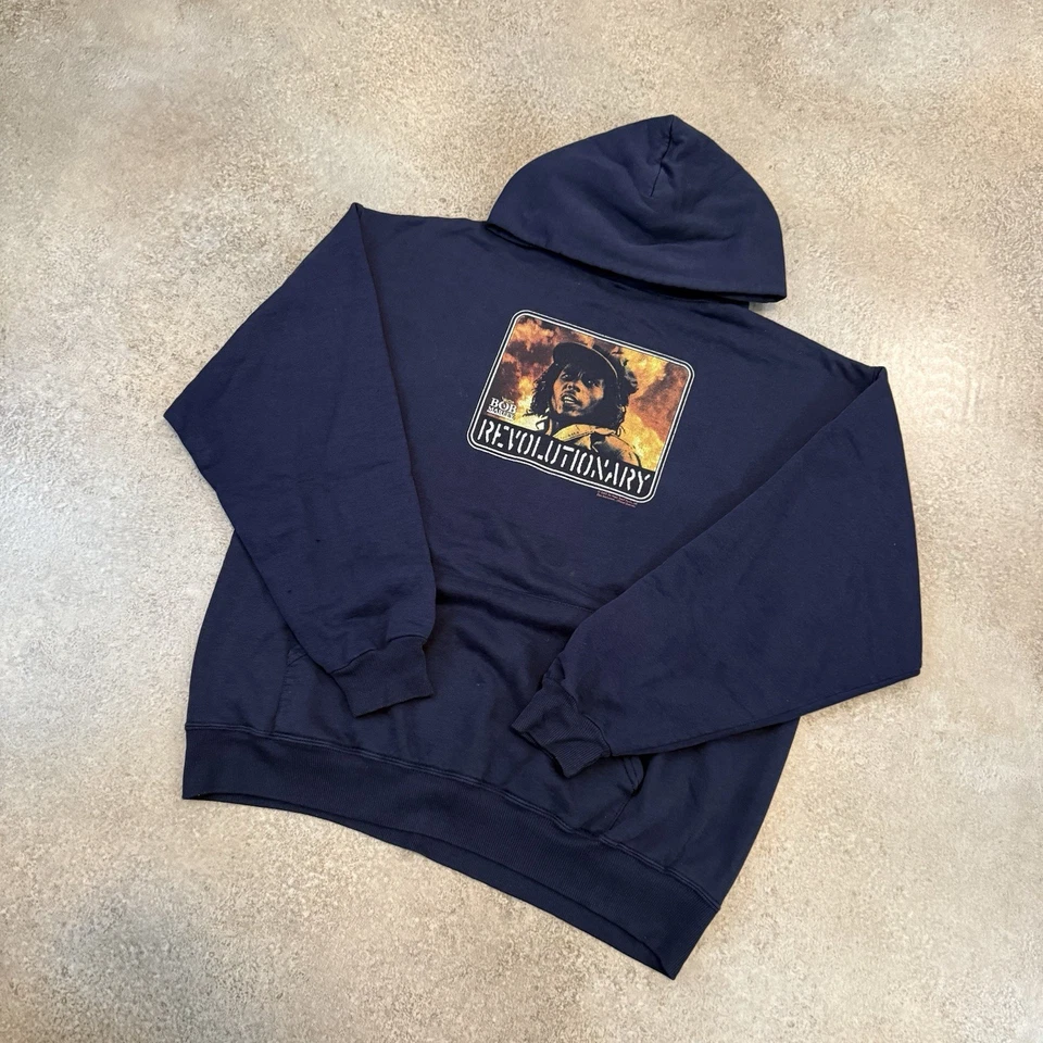 Sudadera con capucha revolucionaria vintage Y2K Bob Marley Boxy L Reggae Zion 2002 Foto 2 de 4