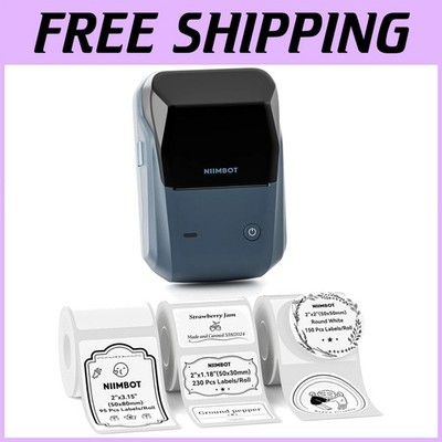 Portable Bluetooth Label Printer with 3 Rolls Stickers