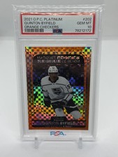 Quinton Byfield 2021 Opc Platinum Orange Checkers  Rookie /25 PSA 10