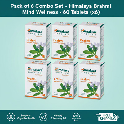 Himalaya Brahmi for Improved Alertness & Focus 360 Tablets (Pack of 6) free ship