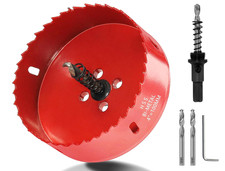 100Mm/4 Hole Saw  1.4 Inch Cutting Depth, HSS Bi-Metal, for Wood Cornhole Board