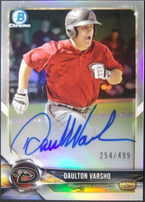 2018 Bowman Chrome Rookie Autograph /499 Refractor #BCPA-DV Daulton Varsho RC SP