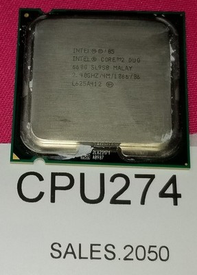 CPU274 - Intel Core 2 Duo E6600 2.40 GHz LGA775 CPU Processor SL9S8