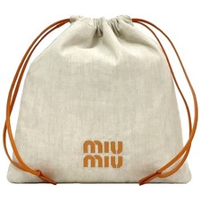 Pre-owned Miu Miu drawstring bag in natural orange 2F7Z 5NG009 made of canvas