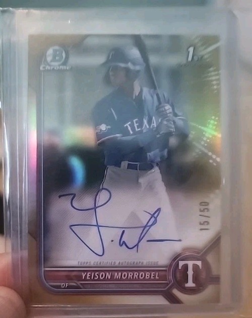 2022 Bowman Chrome #CPA-YML Yeison Morrobel 1st Gold Auto /50