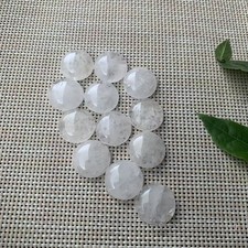 10pcs 20mm Natural White Crystal Round CAB CABOCHON DIY Jewelry Making No Holes