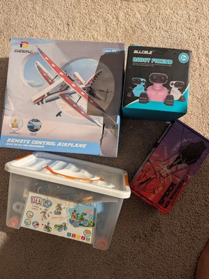Bundle of Toys - Remote Control Airplane, Robot Friend, Web Shooter, Build Kit 