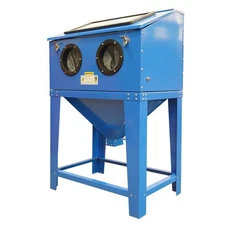 Bench Top Abrasive Blast Cabinet with Glass Viewing Windows 90 Gallon BLUE