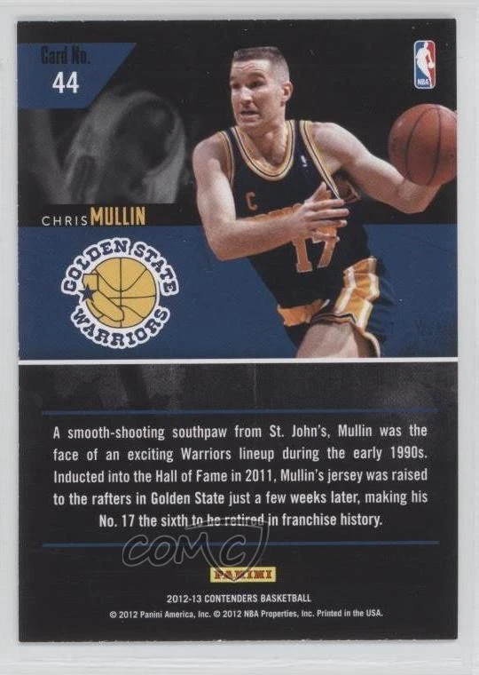 2012-13 Panini Contenders Legendary Contenders Chris Mullin #44 HOF - Image 2 of 2