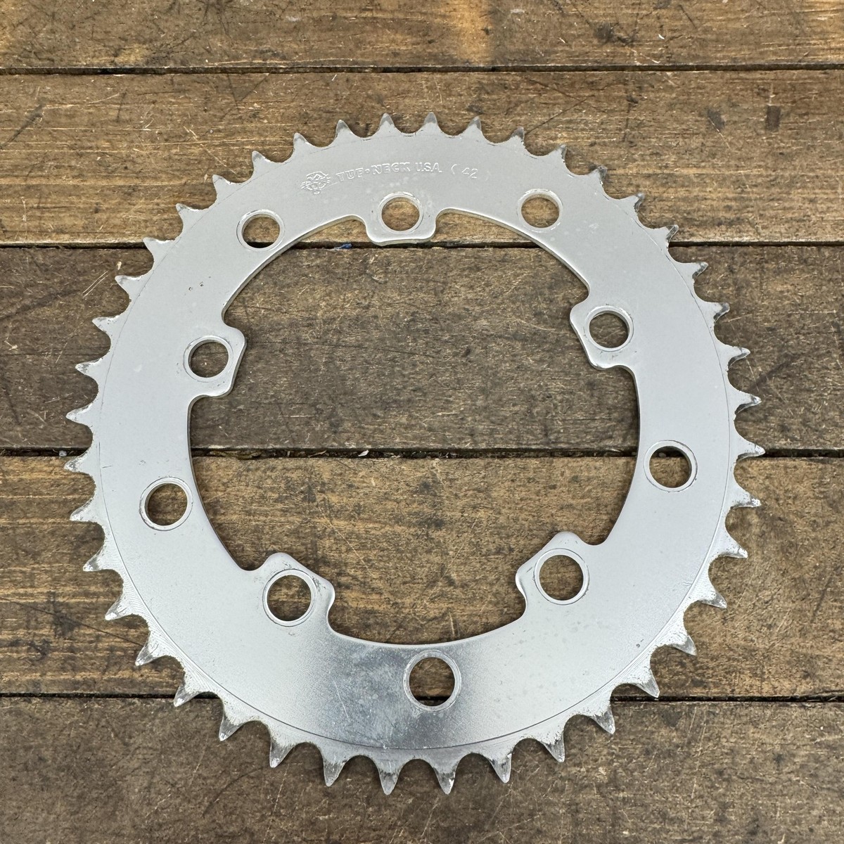 Vintage Tuf-Neck 42T BMX Chainring 110/130 BCD 5-Arm Silver Bike