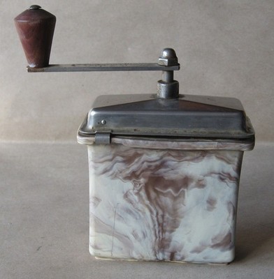 VINTAGE OLD GERMAN MARKED PLASTIC COFFEE GRINDER MILL GESKA / 1960s
