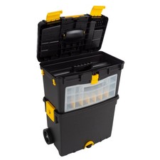 Portable Toolbox With Wheels - 17.5 X 10 X 24.5 Black And Yellow