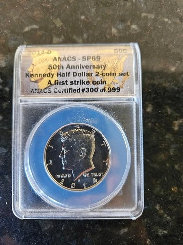 Clad 50th Anniversary Set 2014-D Kennedy Half Dollar ANACS SP69 – First Strike