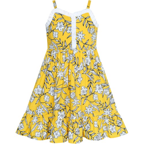 Sunny Fashion Girls Dress Yellow Flower 