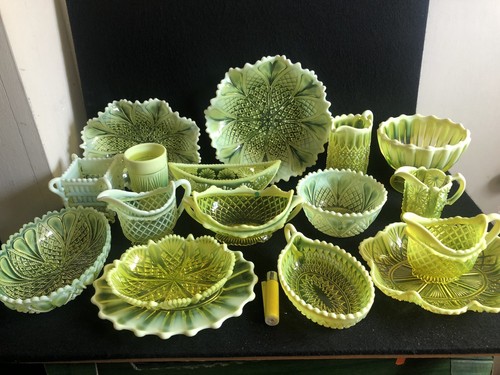 Rare Victorian Davidson Day Glow Uranium "Lady Chippendale" Pattern Posy Basket - Picture 12 of 12