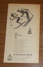 Seltene Werbung Fritz Lehment SCHWARZER KATER - Mit Schwung ins Tal 1964