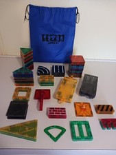 Tytan Magnetic Tiles - 86 Tiles, 2 Swivel Bases, "Crane" and 2 Vehicle Bases