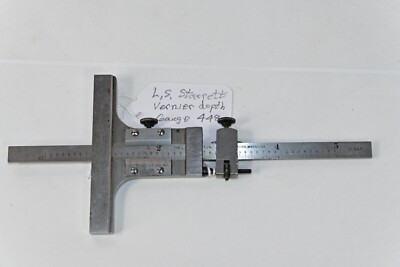 Messschieber Tiefenmesser Messgerät Nr. 448 L S Starrett Athol Masse USA bis 5  in 1/1000 