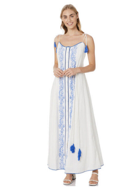 42. Tigerlily  Tie Back AZID Embroidered Maxi Dress Size 10 US 6 $300 NWT