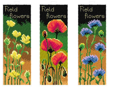 Orchidea Counted cross stitch kit with plastic canvas Bookmarks ''Wild Flowers...