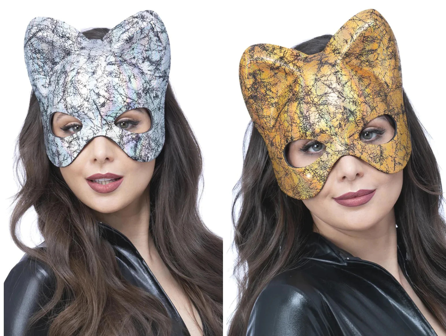 Metálico Antifaz Mujer Halloween Gato Antifaz Accesorio de Disfraz