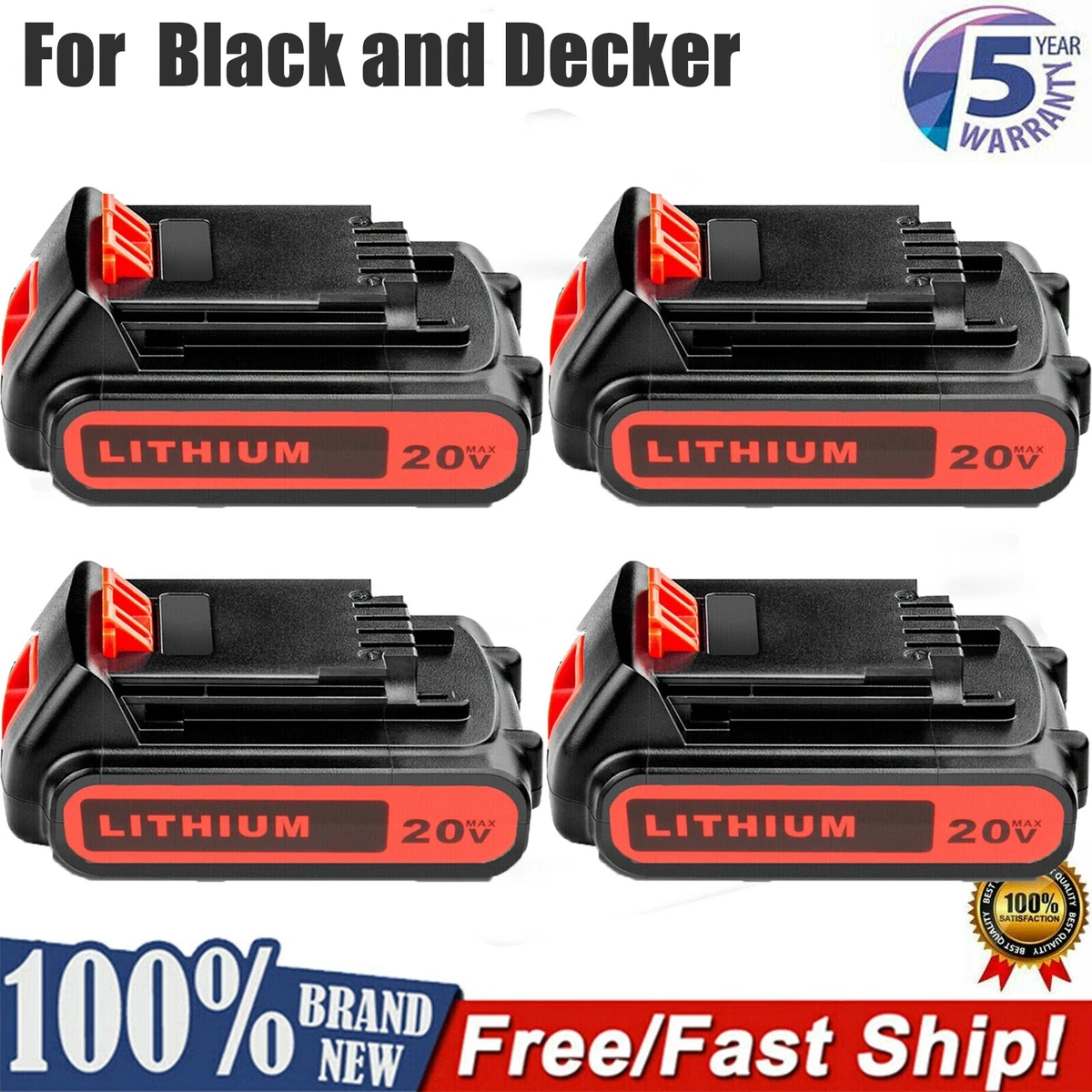 20V 1.5AH Lithium-Ion Battery for Black & Decker 20 Volt LB20 LBX20 LBXR20  3.0Ah