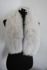 100% Real fox fur scarf /natural white fur neck wrap/cape/shawl 105*15 cm collar