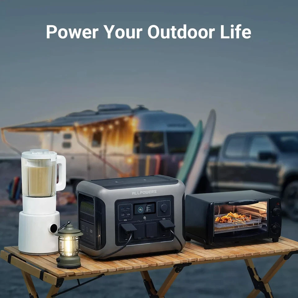 ALLPOWERS R1500 1800W Portable Power Station 1152Wh LiFePO4 for Home Camping RV - Image 2 of 4