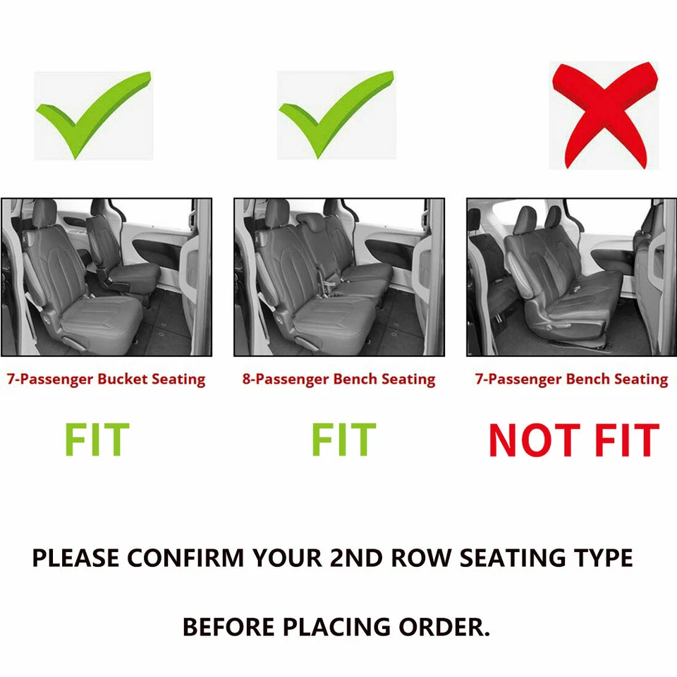 For 2017-2025 Chrysler Pacifica/Voyager Floor Mats + Cargo Liner All Weather Foto 2 de 4