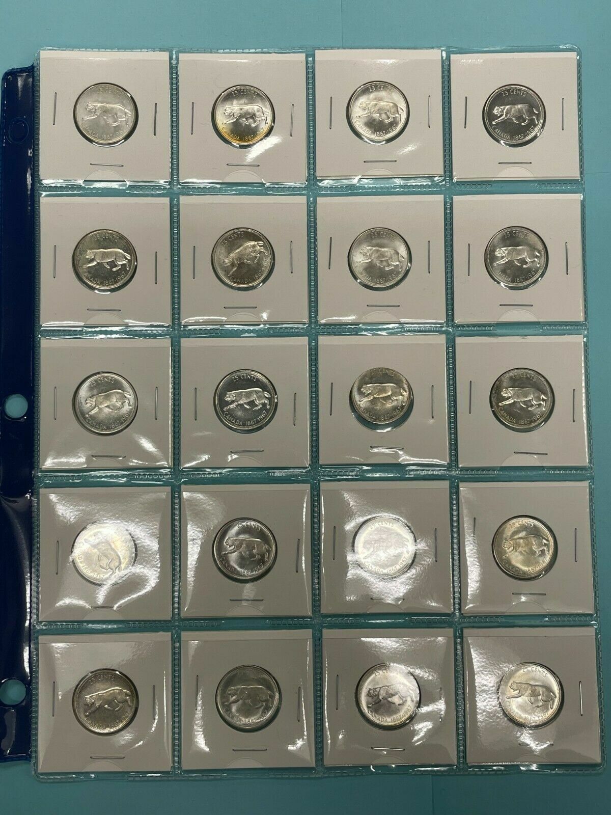 Canada 1867 - 1967 25 Cents Lot of 20 silver quarters