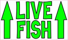 5x3 Live Fish Sticker Vinyl Sign Stickers Animal Decal Aquarium Signs Decals