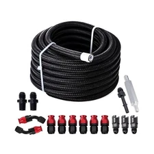 6AN PTFE E85 Fuel Line Hose Braided 20FT ID 3/8 " EFI LS Fuel Injection line