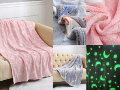 Kinderdecke Fleece Warmdecke Glow in the Dark kuschelig weich Jungen Mädchen Überwurf