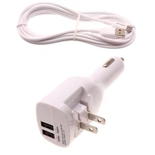 6ft Micro USB Cable 2-in-1 Car Home Charger Long Cord Travel Power for Tablets