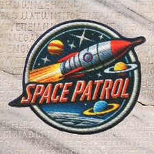 Space Patrol 1950s Retro Sci-Fi Alien Patch - Iron-On Applique, TV Series