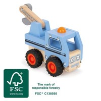 Abschleppwagen Holz Auto Ca. 19 X 7 X 10 Cm