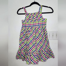 New Gymboree Girls Gingham Multicolor Dress Size 7
