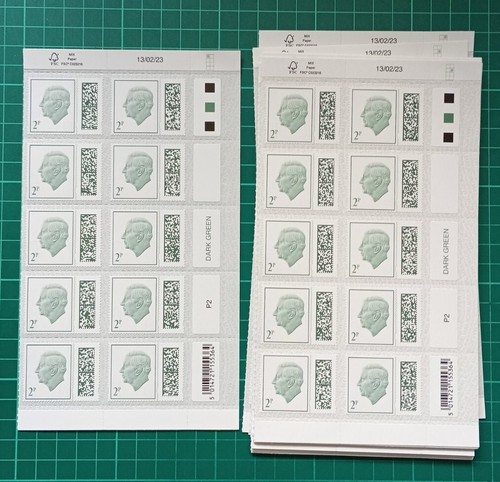 2023 KING CHARLES III M23L DEFINITIVES 2p Print Date Block of 10 13/02/23 - Picture 2 of 2
