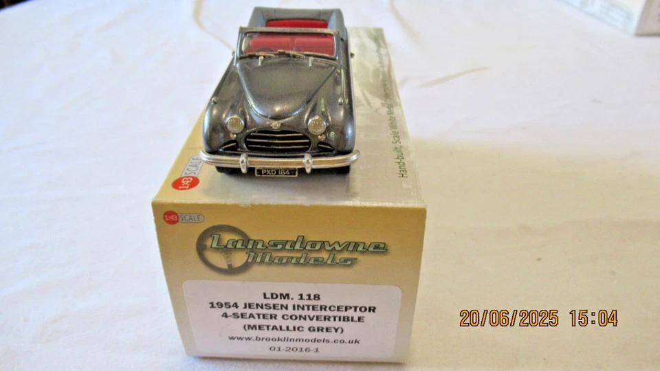 Lansdowne Models 1:43 LDM118 Met Grey 1954 Jensen Interceptor 4-Seat Convertible - Image 2 of 4