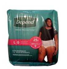 Depend Fresh Protection Women's Underwear Size Large 17ct Dryshield