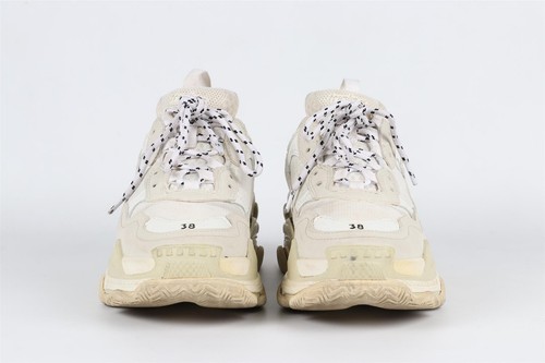 BALENCIAGA ECRU TRIPE S SUEDE SNEAKERS EU 38 UK 5 US 8 - Picture 3 of 6