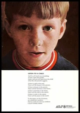 1966 AT&T Bell System Christmas Message Vintage PRINT AD Listen To a Child