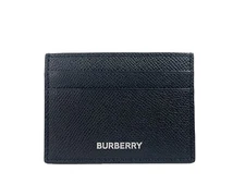 Burberry Sandon Business Small Black Grained Leather Card Case Wallet