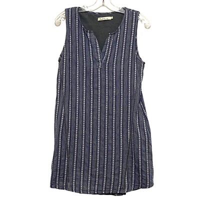Knee Length Sleeveless Shift Dress S Tomato Girl Summer Travel Vertical Stripes