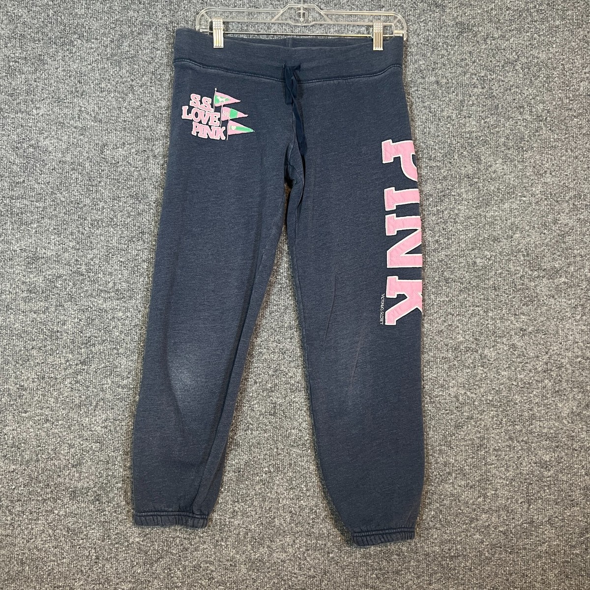 Victorias Secret Pink Pants Womens Small Blue Sweatpants Joggers
