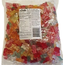 Sugar Free Gummy Bears efrutti Zero Sugar 2.2 lbs Bulk Diabetic Snack Candy 1 KG