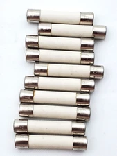 Lot of 10 Littelfuse 3AB 5A Fuses 5 Amp 250 Volt Ceramic Fast Acting 1/4 x 1-1/4