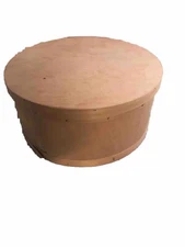 Round Wood Box With Lid Brown Plain For Cheese? Pantry Storage Kitchen