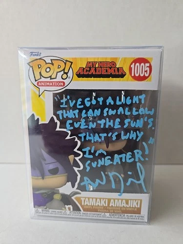 My Hero Academia Signed + Quote By AARON DISMUKE Tamaki Amajiki Funko Pop 1005